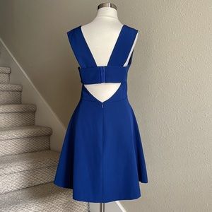 FELICITY & COCO Sz M Bianca Blue Cut Out Skater Dress